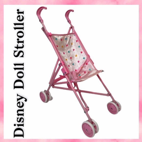 Disney Baby Doll Stroller Pink Satin Hearts Princess Doll Stroller - Picture 15 of 15